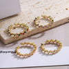Wholesale Women's Simple Geometric Copper 18K Gold Plated Zircon Ring With Micro Inlay