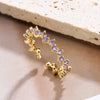 Wholesale Women's Simple Geometric Copper 18K Gold Plated Zircon Ring With Micro Inlay