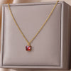 Wholesale Women's Simple Geometric Copper Necklace With Microinlaid Color Zircon And Electroplating