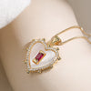 Wholesale Women's Simple Geometric Copper Plated 18K Gold Heart Pendant Necklace