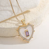 Wholesale Women's Simple Geometric Copper Plated 18K Gold Heart Pendant Necklace