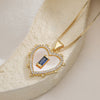Wholesale Women's Simple Geometric Copper Plated 18K Gold Heart Pendant Necklace