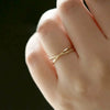 Wholesale Women's Simple Geometric Copper Ring With Cross Line Design And Electroplating