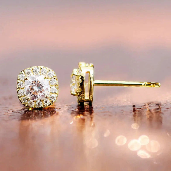 Wholesale Women's Simple Geometric Copper Zirconia Earrings