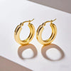 Wholesale Women's Simple Geometric Cshaped Titanium Steel Electroplated Earrings