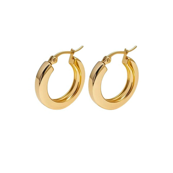 Wholesale Women's Simple Geometric Cshaped Titanium Steel Electroplated Earrings