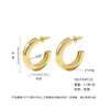 Wholesale Women's Simple Geometric Cshaped Titanium Steel Electroplated Earrings