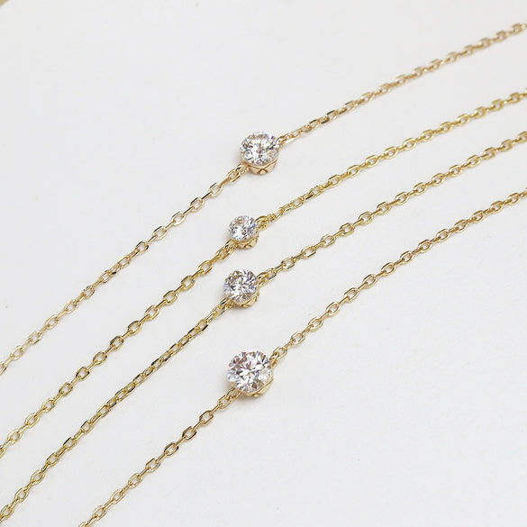 Wholesale Women's Simple Geometric Diamond Bracelet 925 Sterling Silver Plated 14K Gold