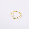 Wholesale Women's Simple Geometric Diamond Design Titanium Steel Ring With Furnace Vacuum Plating