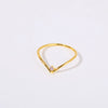 Wholesale Women's Simple Geometric Diamond Design Titanium Steel Ring With Furnace Vacuum Plating