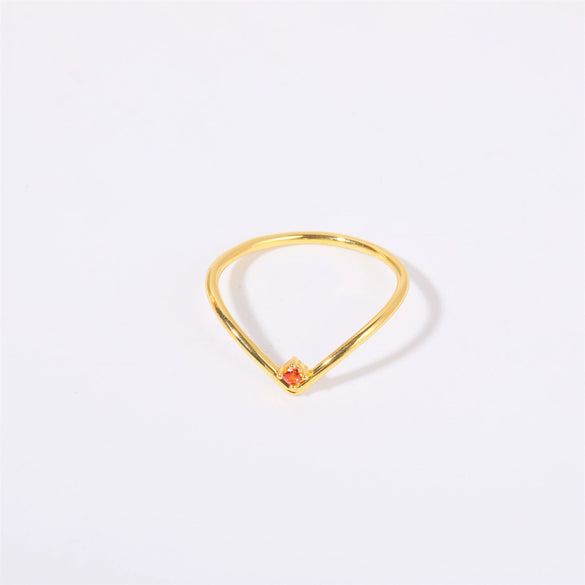 Wholesale Women's Simple Geometric Diamond Design Titanium Steel Ring With Furnace Vacuum Plating