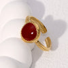 Wholesale Women's Simple Geometric Drop Oil Ring High Grade Stainless Steel Gold Plated Ring