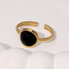 Wholesale Women's Simple Geometric Drop Oil Ring High Grade Stainless Steel Gold Plated Ring