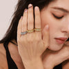 Wholesale Women's Simple Geometric Ferris Wheel Stainless Steel Ring 18K Gold Plated