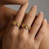 Wholesale Women's Simple Geometric Flower Electroplated Stainless Steel Open Ring Highend Jewelry