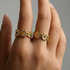 Wholesale Women's Simple Geometric Flower Electroplated Stainless Steel Open Ring Highend Jewelry