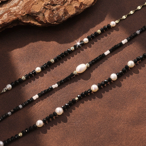 Wholesale Women's Simple Geometric Freshwater Pearl 925 Silver Electroplated Bracelet