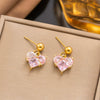 Wholesale Women's Simple Geometric Fruit Pattern Copper Inlaid With Zircon Electroplated Accessories Set Including Necklaces Earrings And Bracelets