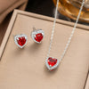 Wholesale Women's Simple Geometric Fruit Pattern Copper Inlaid With Zircon Electroplated Accessories Set Including Necklaces Earrings And Bracelets