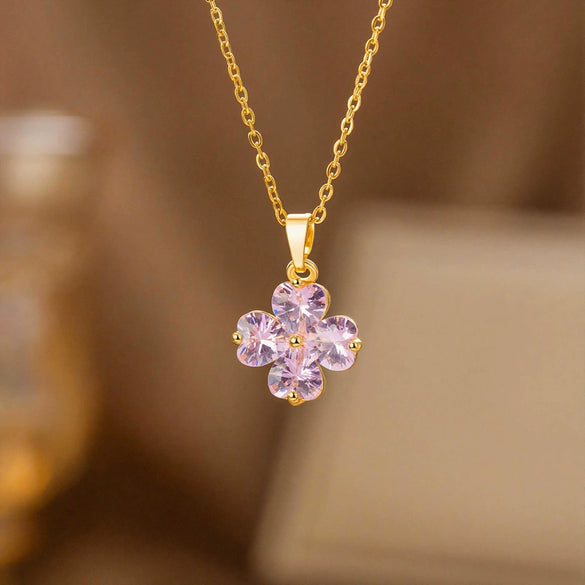 Wholesale Women's Simple Geometric Fruit Pattern Copper Inlaid With Zircon Electroplated Accessories Set Including Necklaces Earrings And Bracelets