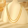Wholesale Women's Simple Geometric Gold Inlaid Stainless Steel Snake Bone Chain Necklace