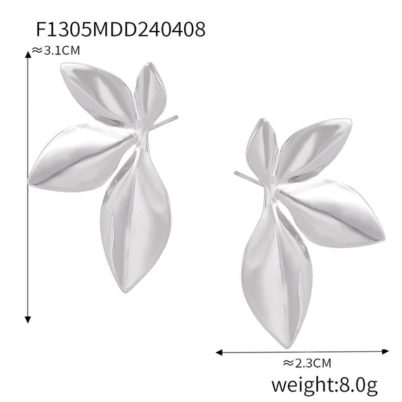 Wholesale Women's Simple Geometric Goldplated Titanium Steel Shell Beads Earrings With Imitation Pearl Casting Design