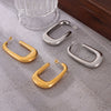 Wholesale Women's Simple Geometric Goldplated Titanium Steel Ushaped Oval Hollow Earrings