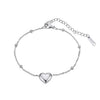 Wholesale Women's Simple Geometric Heartshaped Stainless Steel Goldcolored Bracelet And Anklet