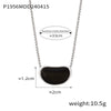 Wholesale Women's Simple Geometric Inlaid Tiger Eye Stone Goldplated Titanium Steel Pendant Necklace