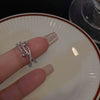 Wholesale Women's Simple Geometric Inlaid Zircon Copper Ring