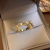 Wholesale Women's Simple Geometric Inlaid Zircon Copper Ring