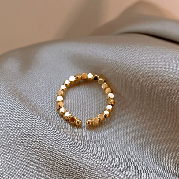 Wholesale Women's Simple Geometric Inlaid Zircon Copper Ring