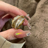 Wholesale Women's Simple Geometric Inlaid Zircon Copper Ring