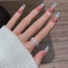 Wholesale Women's Simple Geometric Inlaid Zircon Copper Ring