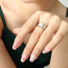Wholesale Women's Simple Geometric Inlay Natural White Seashells 316L Stainless Steel Gold Plated Ring Jewelry