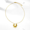 Wholesale Women's Simple Geometric 18K Gold Electroplated Stainless Steel Sun Necklace With Ochain