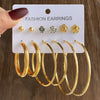 Wholesale Women's Simple Geometric Metal Alloy Electroplated Circle Hoop And Stud Earrings