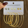 Wholesale Women's Simple Geometric Metal Alloy Electroplated Circle Hoop And Stud Earrings