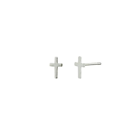 Wholesale Women's Simple Geometric Mini Cross Earrings Copper Plated With Real Gold