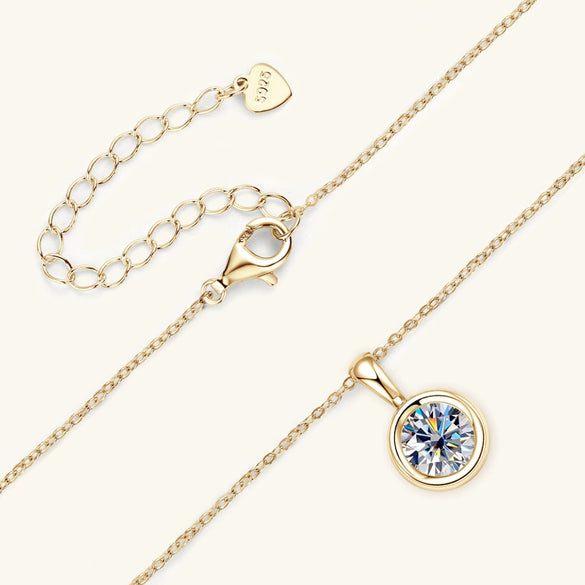Wholesale Women's Simple Geometric Moissanite S925 Sterling Silver Pendant Necklace With Ochain Jewelry Electroplating