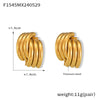 Wholesale Women's Simple Geometric Multilayer Cross Titanium Steel Electroplated Earrings Jewelry