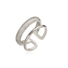 Wholesale Women's Simple Geometric Open Copper Ring Plated Real Gold With Micropaved Zircon