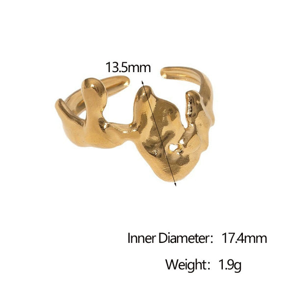 Wholesale Women's Simple Geometric Open Stainless Steel Rings With Electroplating