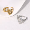 Wholesale Women's Simple Geometric Open Stainless Steel Rings With Electroplating