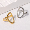 Wholesale Women's Simple Geometric Opening Adjustable Titanium Steel And Stainless Steel Ring With Electroplating Treatment