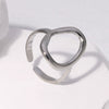 Wholesale Women's Simple Geometric Opening Adjustable Titanium Steel And Stainless Steel Ring With Electroplating Treatment