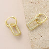 Wholesale Women's Simple Geometric Oval Zircon Inlay Real Gold Copper Plated Hoop Earrings