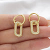 Wholesale Women's Simple Geometric Oval Zircon Inlay Real Gold Copper Plated Hoop Earrings