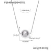 Wholesale Women's Simple Geometric Round Bead Pendant 18K Gold Plated Titanium Steel Necklace Hand Polished