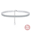 Wholesale Women's Simple Geometric S925 Sterling Silver Anklet With 4A Zircon Inlay